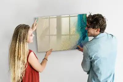 Tablă magnetică cu ștergere uscată cu model de marmură colorată