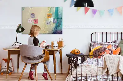 Tablă magnetică cu ștergere uscată cu model de marmură colorată