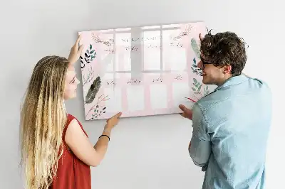 Tablă magnetică cu ștergere uscată planificator săptămânal cu design fermecător