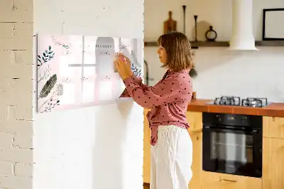 Tablă magnetică cu ștergere uscată planificator săptămânal cu design fermecător