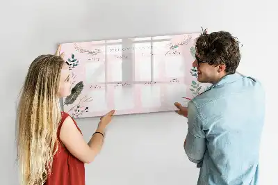 Tablă magnetică cu ștergere uscată planificator săptămânal cu design fermecător