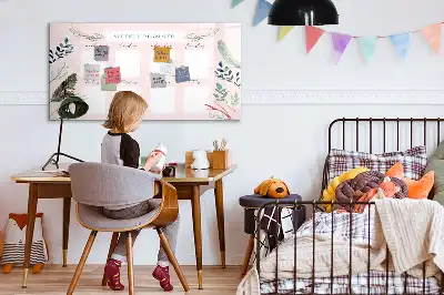 Tablă magnetică cu ștergere uscată planificator săptămânal cu design fermecător