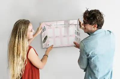 Tablă magnetică cu ștergere uscată planificator săptămânal cu design fermecător