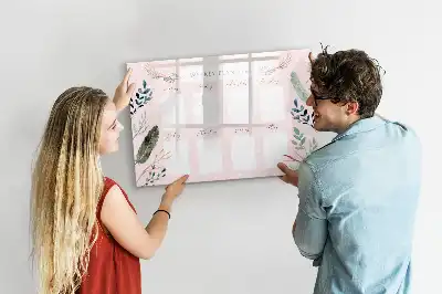 Tablă magnetică cu ștergere uscată planificator săptămânal cu design fermecător
