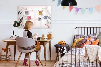 Tablă magnetică cu ștergere uscată planificator săptămânal cu design fermecător