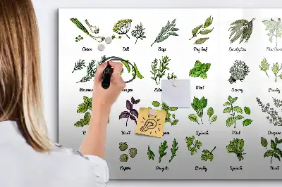 Tablă magnetică cu ștergere uscată cu tema Tipuri de copaci
