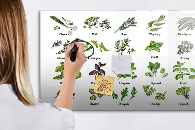 Tablă magnetică cu ștergere uscată cu tema Tipuri de copaci