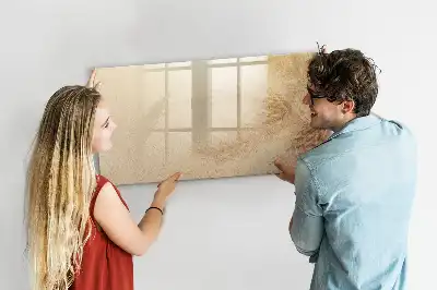 Tablă magnetică cu ștergere uscată model cu frunze abstracte