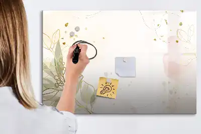 Tablă magnetică cu ștergere uscată cu imprimeu abstract în nuanțe pastelate
