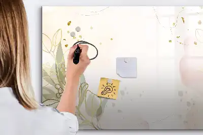 Tablă magnetică cu ștergere uscată cu imprimeu abstract în nuanțe pastelate