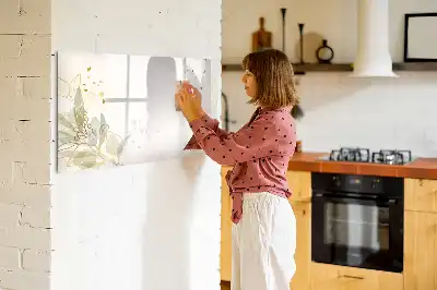 Tablă magnetică cu ștergere uscată cu imprimeu abstract în nuanțe pastelate