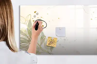 Tablă magnetică cu ștergere uscată cu imprimeu abstract în nuanțe pastelate