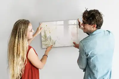 Tablă magnetică cu ștergere uscată cu imprimeu abstract în nuanțe pastelate