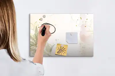 Tablă magnetică cu ștergere uscată cu imprimeu abstract în nuanțe pastelate
