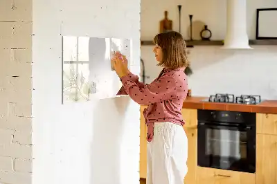 Tablă magnetică cu ștergere uscată cu imprimeu abstract în nuanțe pastelate