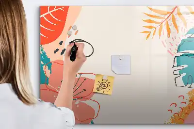 Tablă magnetică cu ștergere uscată cu model plante hawaiene