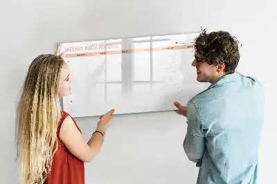 Tablă magnetică pentru planificarea săptămânală a meselor cu ștergere uscată