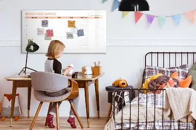 Tablă magnetică pentru planificarea săptămânală a meselor cu ștergere uscată