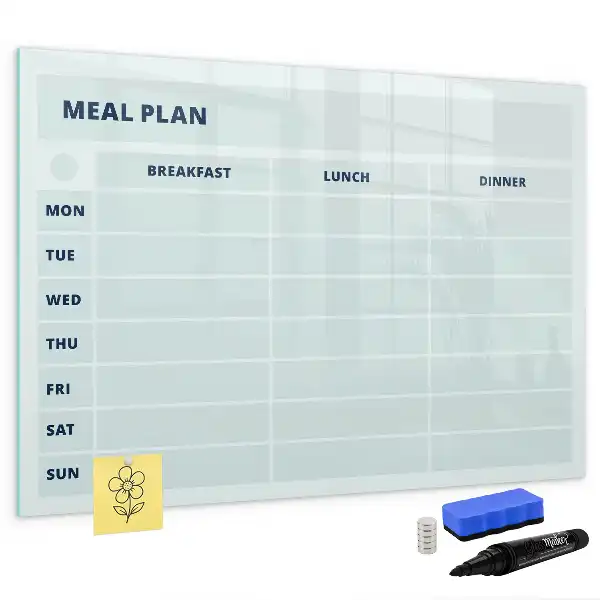 Tablă magnetică cu ștergere uscată cu plan de mese pastelat