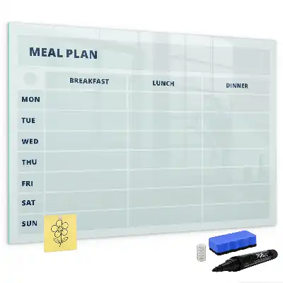 Tablă magnetică cu ștergere uscată cu plan de mese pastelat