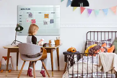 Tablă magnetică cu ștergere uscată cu plan de mese pastelat