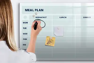 Tablă magnetică cu ștergere uscată cu plan de mese pastelat
