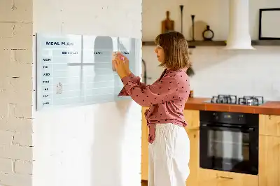 Tablă magnetică cu ștergere uscată cu plan de mese pastelat