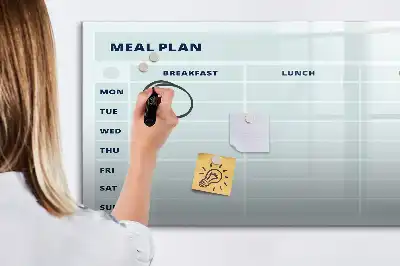 Tablă magnetică cu ștergere uscată cu plan de mese pastelat