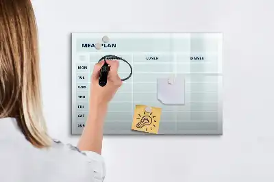 Tablă magnetică cu ștergere uscată cu plan de mese pastelat