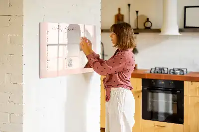 Tablă magnetică cu ștergere uscată planificator săptămânal cu design fermecător