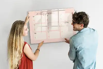Tablă magnetică cu ștergere uscată planificator săptămânal cu design fermecător