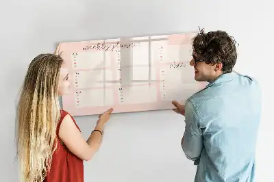 Tablă magnetică cu ștergere uscată planificator săptămânal cu design fermecător