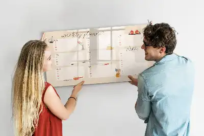 Tablă magnetică cu ștergere uscată planificator săptămânal