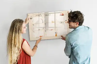 Tablă magnetică cu ștergere uscată planificator săptămânal