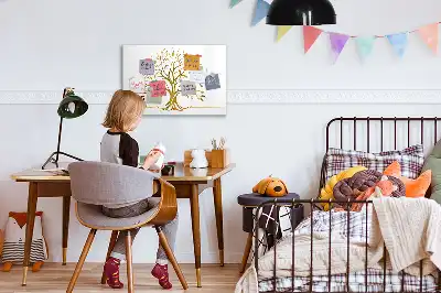 Tablă magnetică cu ștergere uscată model copac auriu
