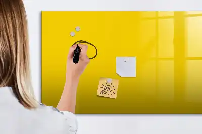 Tablă magnetică cu ștergere uscată de culoare galben deschis