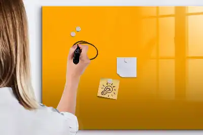 Tablă magnetică cu ștergere uscată cu finisaj galben auriu