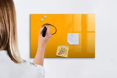 Tablă magnetică cu ștergere uscată cu finisaj galben auriu