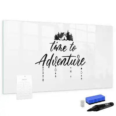 Tablă magnetică cu ștergere uscată cu model Timpul pentru aventură