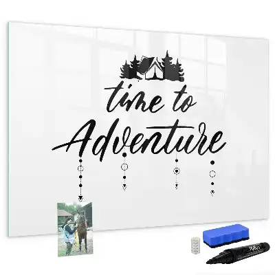 Tablă magnetică cu ștergere uscată cu model Timpul pentru aventură