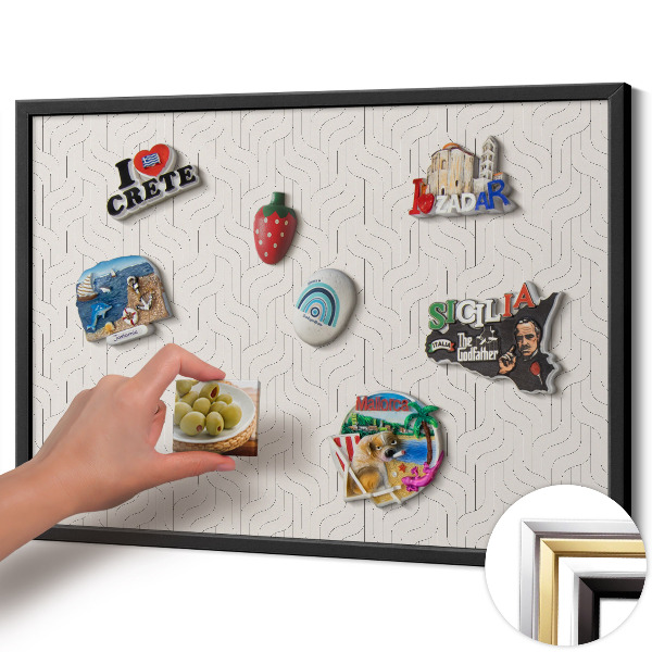 Tablă magnetică cu ramă neagră Model liniar regulat