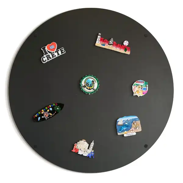Tablă magnetică pentru magneți de frigider de culoare neagră și formă rotundă