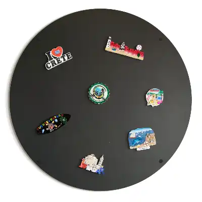 Tablă magnetică pentru magneți de frigider de culoare neagră și formă rotundă