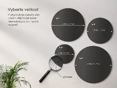 Tablă magnetică pentru magneți de frigider de culoare neagră și formă rotundă