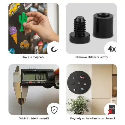 Tablă magnetică pentru magneți de frigider de culoare neagră și formă rotundă