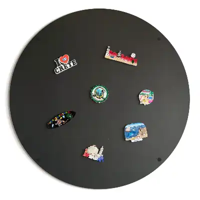 Tablă magnetică pentru magneți de frigider de culoare neagră și formă rotundă