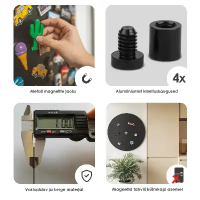 Tablă magnetică pentru magneți de frigider de culoare neagră și formă rotundă
