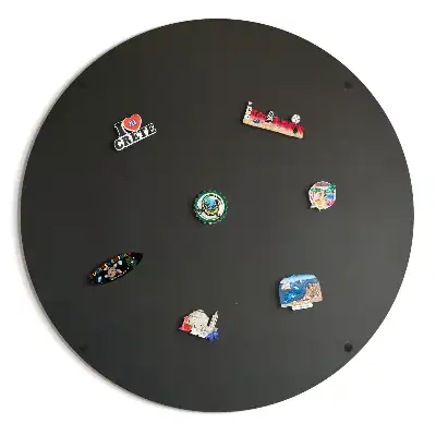 Tablă magnetică pentru magneți de frigider de culoare neagră și formă rotundă