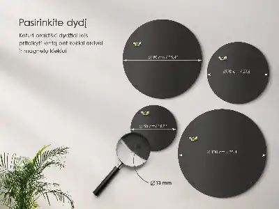 Tablă magnetică pentru magneți de frigider de culoare neagră și formă rotundă