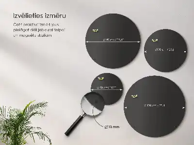 Tablă magnetică pentru magneți de frigider de culoare neagră și formă rotundă